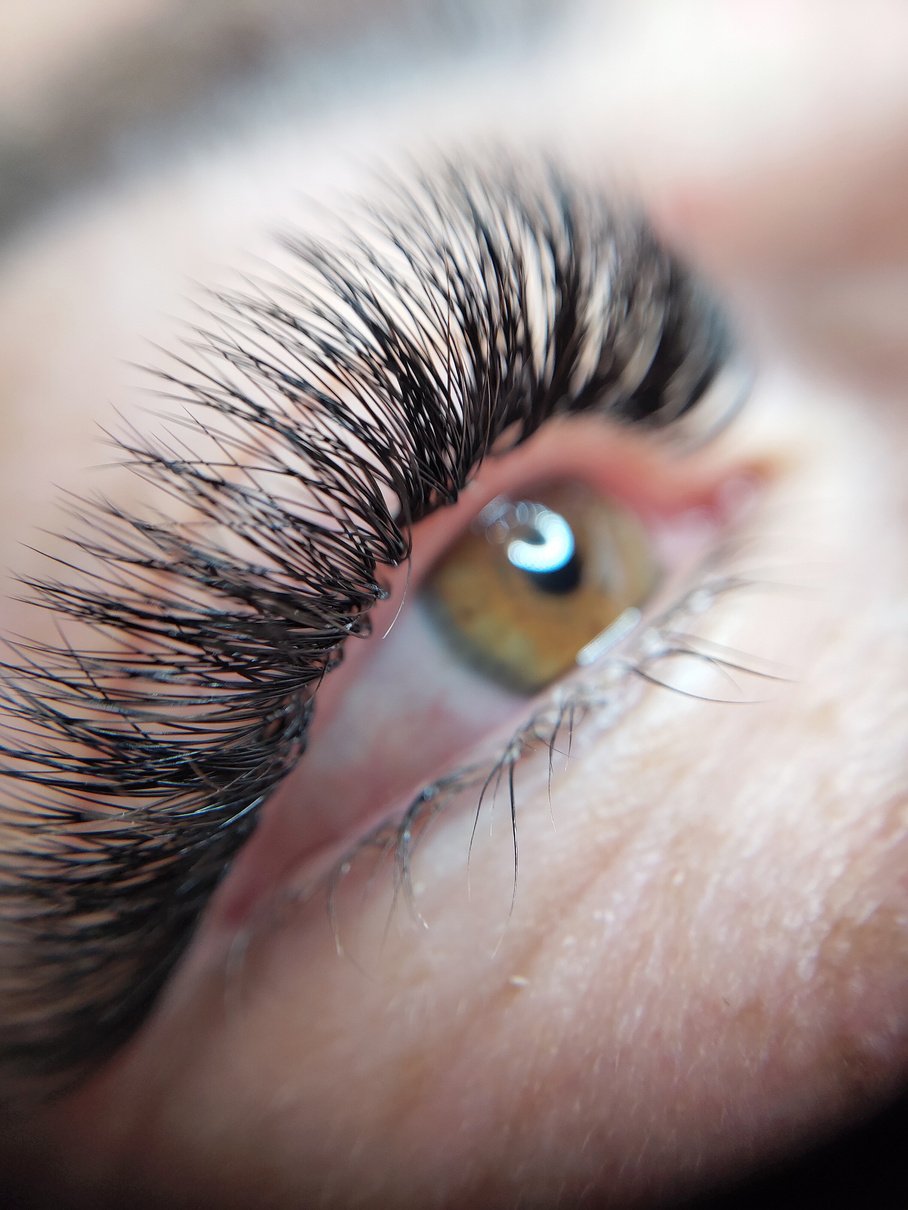 Macro Photo of Eye with Lash Extensions